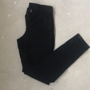 Theory black stretchy pants with zipper